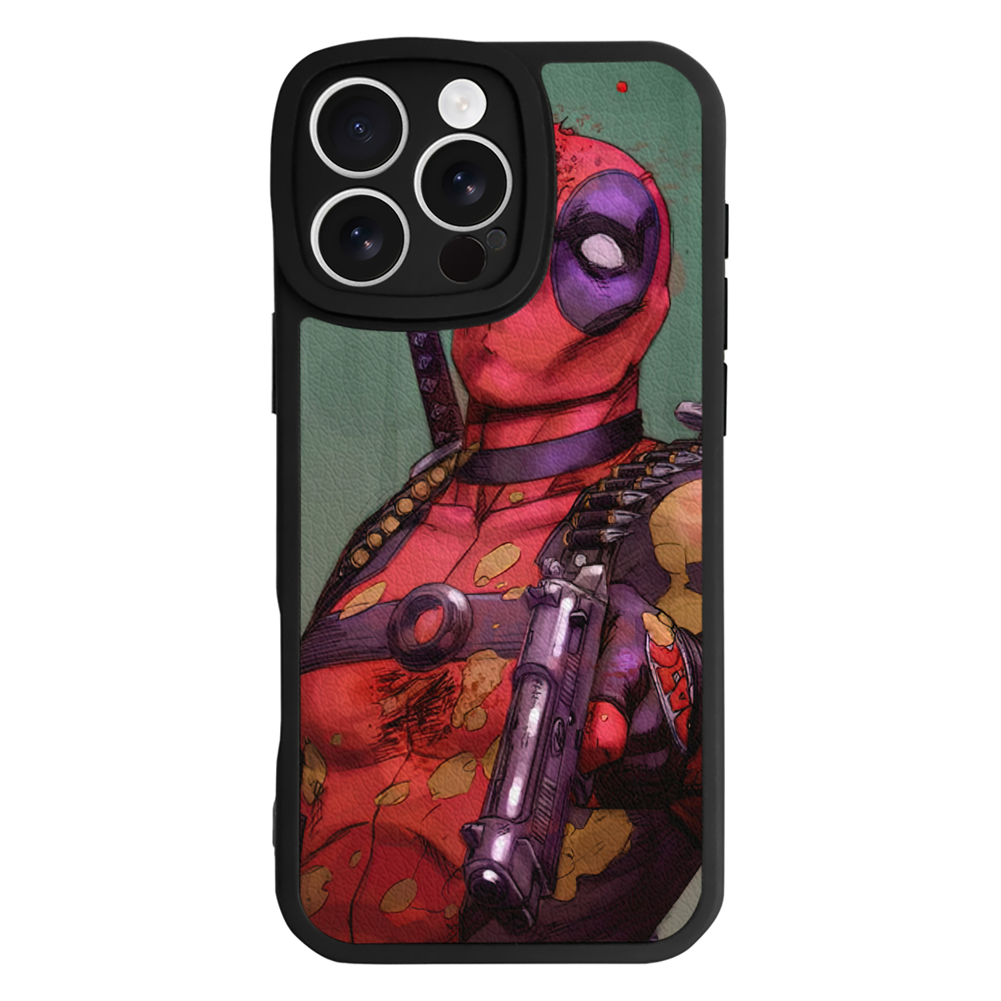 （画像用） Deadpool デッドプール 【iPhone 16シリーズ対応】シリコンスマホケース（レザー調） 材質：シリコン